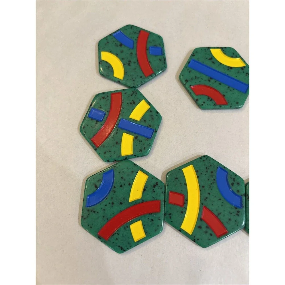 Tantrix Discovery Puzzle Game 1997    9 Green Tiles. Incomplete  Missing #5
